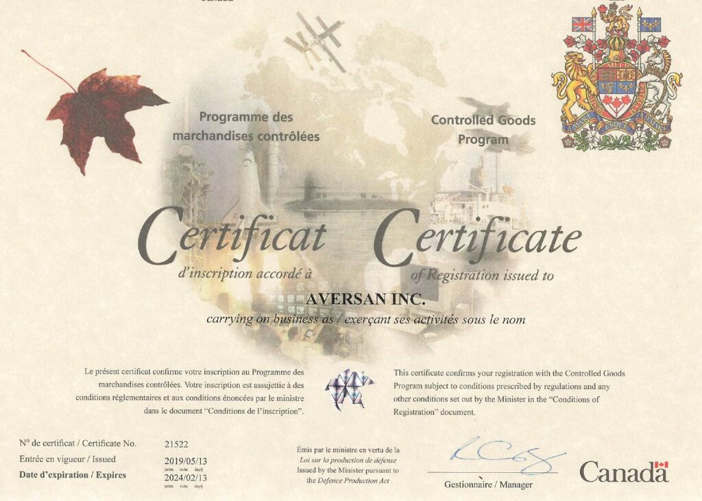 Aversan CGP certificate