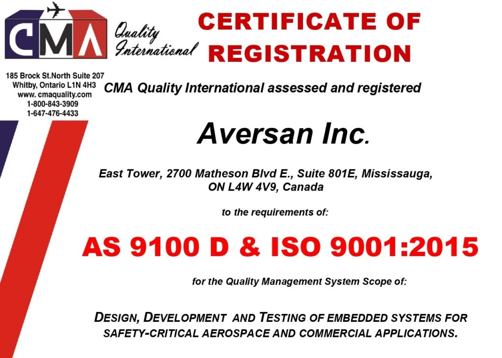 Aversan registration certificate image